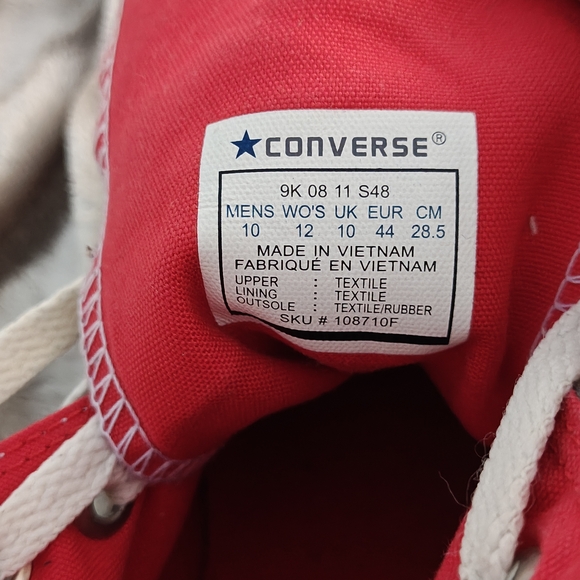 Converse Red and Gray Sneakers Classic Canvas Design - Picture 7 of 7